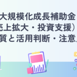 大規模化成長補助金（売上拡大・投資支援）の本質と活用判断・注意点