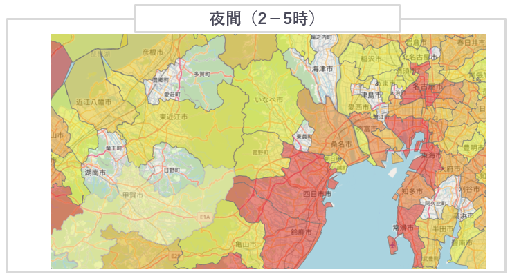 三重県桑名市の訪日外国人滞在人口（2023年4月）夜間